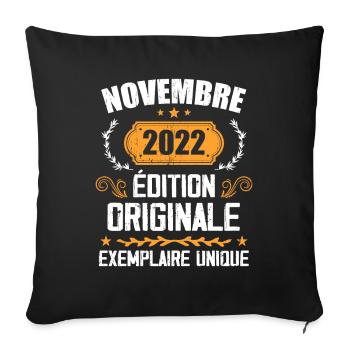Cadeau D'anniversaire En Novembre 2022 - 2022 - Housse de coussin décorative 45 x 45 cm - noir - Devant