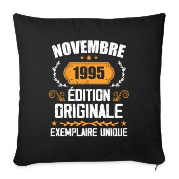 Cadeau D'anniversaire En Novembre 1995 - 1995 - Housse de coussin décorative 45 x 45 cm - noir - Devant