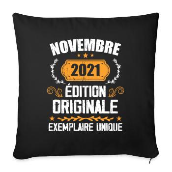 Cadeau D'anniversaire En Novembre 2021 - 2021 - Housse de coussin décorative 45 x 45 cm - noir - Devant