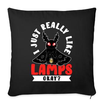 Mothman Crypttide Cryptozoology - Sofa pillowcase 17,3'' x 17,3'' (45 x 45 cm) - black - Front