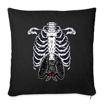 Mothman Skeleton Cryptid Cryptozoology - Sofa pillowcase 17,3'' x 17,3'' (45 x 45 cm) - black - Front