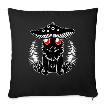 Mothman Mushroom Cryptids Cryptozoology - Sofa pillowcase 17,3'' x 17,3'' (45 x 45 cm) - black - Front