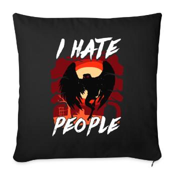Mothman Crypttide Cryptozoology - Sofa pillowcase 17,3'' x 17,3'' (45 x 45 cm) - black - Front