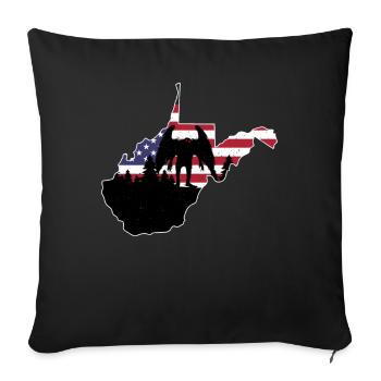 Mothman USA Flag Map Cryptid Cryptozoology - Sofa pillowcase 17,3'' x 17,3'' (45 x 45 cm) - black - Front