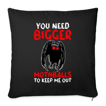 Drôle de Mothman Cryptid Cryptozoologie - Housse de coussin décorative 45 x 45 cm - noir - Devant