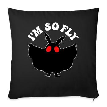 Mothman Crypttide Cryptozoology - Sofa pillowcase 17,3'' x 17,3'' (45 x 45 cm) - black - Front