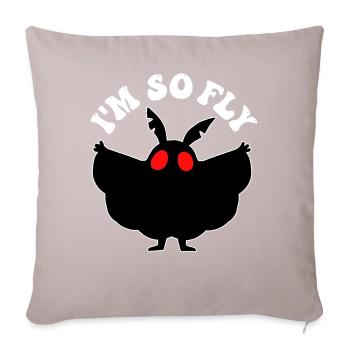 Mothman Crypttide Cryptozoology - Sofa pillowcase 17,3'' x 17,3'' (45 x 45 cm) - light taupe - Front