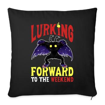 Mothman Crypttide Cryptozoology - Sofa pillowcase 17,3'' x 17,3'' (45 x 45 cm) - black - Front