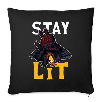 Mothman Crypttide Cryptozoology - Sofa pillowcase 17,3'' x 17,3'' (45 x 45 cm) - black - Front