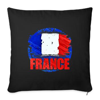 Frankreich - Sofakissenbezug 45 x 45 cm - Schwarz - Vorne
