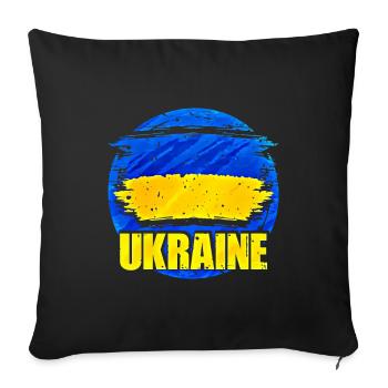 Ukraine - Housse de coussin décorative 45 x 45 cm - noir - Devant