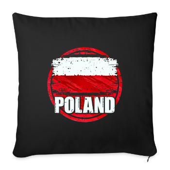 Pologne - Housse de coussin décorative 45 x 45 cm - noir - Devant