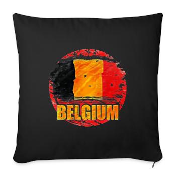 Belgium - Sofa pillowcase 17,3'' x 17,3'' (45 x 45 cm) - black - Front