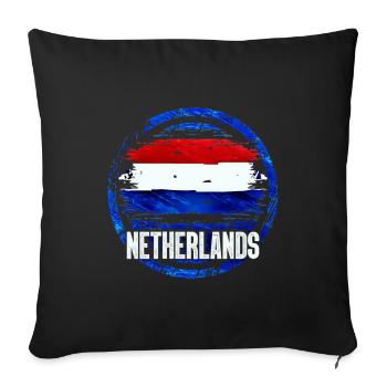 Netherlands - Sofa pillowcase 17,3'' x 17,3'' (45 x 45 cm) - black - Front
