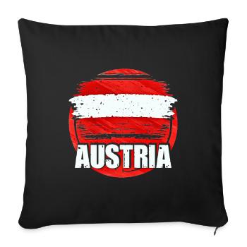 Autriche - Housse de coussin décorative 45 x 45 cm - noir - Devant