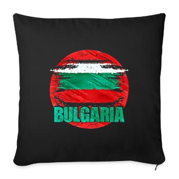 Bulgaria - Sofa pillowcase 17,3'' x 17,3'' (45 x 45 cm) - black - Front