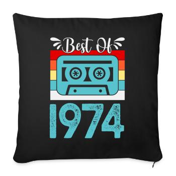 Best Of 1974 Retro Cassette born in 1974 - Sofa pillowcase 17,3'' x 17,3'' (45 x 45 cm) - black - Front
