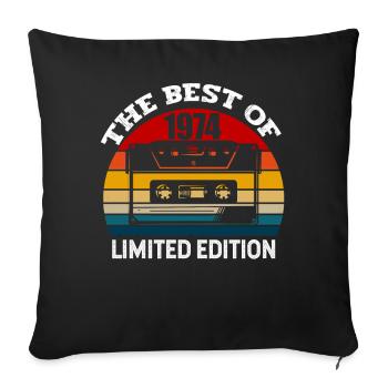 Best Of 1974 Retro Cassette born in 1974 - Sofa pillowcase 17,3'' x 17,3'' (45 x 45 cm) - black - Front