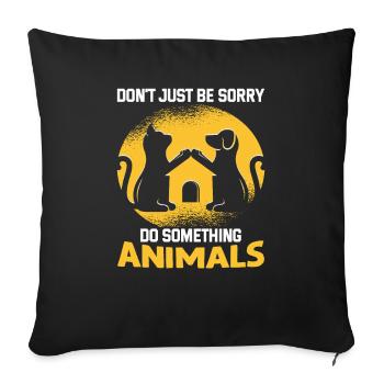 Conceptions de sauvetage de chiens pour les militants des droits des animaux - Housse de coussin décorative 45 x 45 cm - noir - Devant