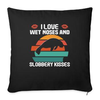 Cold Nose Warm Heart Manatee chubby manatee - Sofa pillowcase 17,3'' x 17,3'' (45 x 45 cm) - black - Front