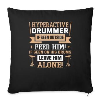 Batteur dans un groupe | Batteur, Musicien - Housse de coussin décorative 45 x 45 cm - noir - Devant