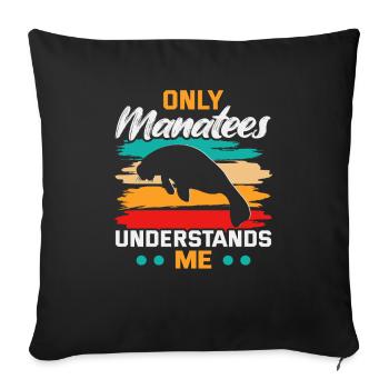 Cold Nose Warm Heart Manatee chubby manatee - Sofa pillowcase 17,3'' x 17,3'' (45 x 45 cm) - black - Front