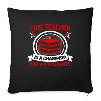 Meilleure idée de cadeau de pension pour les enseignants Étudiant - Housse de coussin décorative 45 x 45 cm - noir - Devant