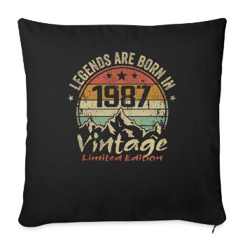 The legends were born in 1987 - 1987 - Sofa pillowcase 17,3'' x 17,3'' (45 x 45 cm) - black - Front