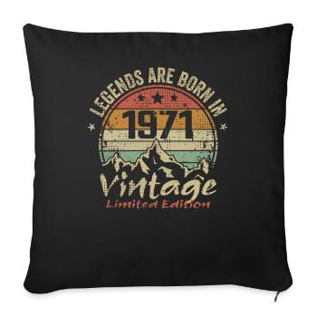 Les Légendes Sont Nées En 1971 - 1971 - Housse de coussin décorative 45 x 45 cm - noir - Devant