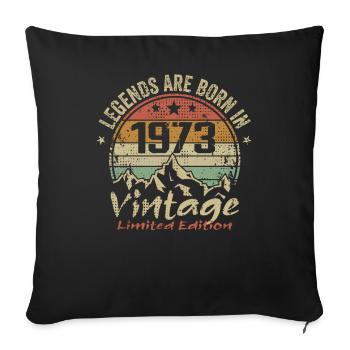 Les Légendes Sont Nées En 1973 - 1973 - Housse de coussin décorative 45 x 45 cm - noir - Devant