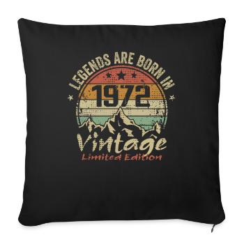 The legends were born in 1972 - 1972 - Sofa pillowcase 17,3'' x 17,3'' (45 x 45 cm) - black - Front