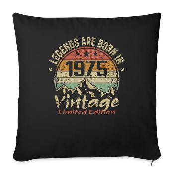 The legends were born in 1975 - 1975 - Sofa pillowcase 17,3'' x 17,3'' (45 x 45 cm) - black - Front
