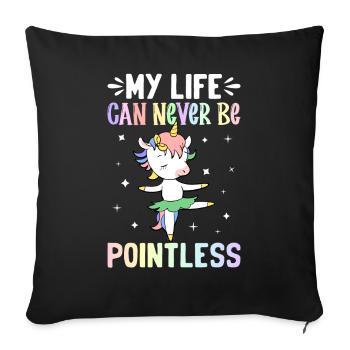 Funny Ballet Dance Ballerina - Sofa pillowcase 17,3'' x 17,3'' (45 x 45 cm) - black - Front