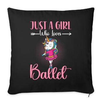 Ballerine - Housse de coussin décorative 45 x 45 cm - noir - Devant
