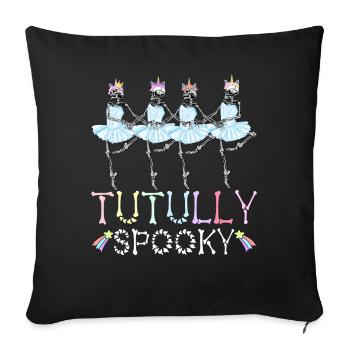 Halloween Skelett Ballett Tanz Ballerina - Sofakissenbezug 45 x 45 cm - Schwarz - Vorne