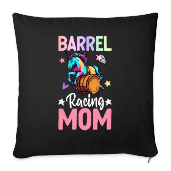 Équitation de course de baril - Housse de coussin décorative 45 x 45 cm - noir - Devant