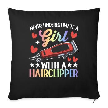 Hairdresser Hairdresser - Sofa pillowcase 17,3'' x 17,3'' (45 x 45 cm) - black - Front