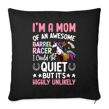 Barrel Racing Reiten - Sofakissenbezug 45 x 45 cm - Schwarz - Vorne