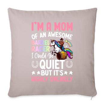 Barrel Racing Horseback Riding - Sofa pillowcase 17,3'' x 17,3'' (45 x 45 cm) - light taupe - Front