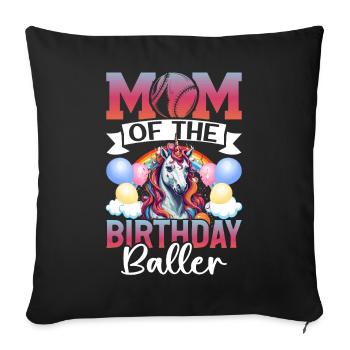 Baseball Player Mom Birthday Girl - Sofa pillowcase 17,3'' x 17,3'' (45 x 45 cm) - black - Front