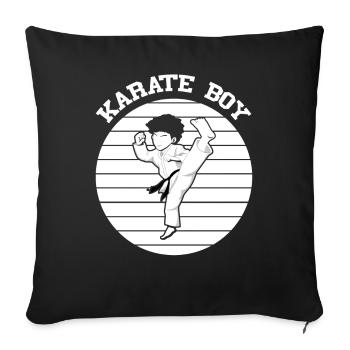 Karaté Boy avec ceinture noire Karaté Kid - Housse de coussin décorative 45 x 45 cm - noir - Devant