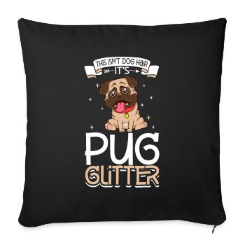 Pug Glitter - Sofa pillowcase 17,3'' x 17,3'' (45 x 45 cm) - black - Front