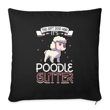 Poodle Glitter - Sofa pillowcase 17,3'' x 17,3'' (45 x 45 cm) - black - Front