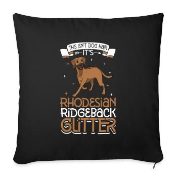 Rhodesian Ridgeback Glitzer - Sofakissenbezug 45 x 45 cm - Schwarz - Vorne