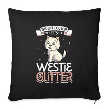 Westie Glitter - Sofa pillowcase 17,3'' x 17,3'' (45 x 45 cm) - black - Front