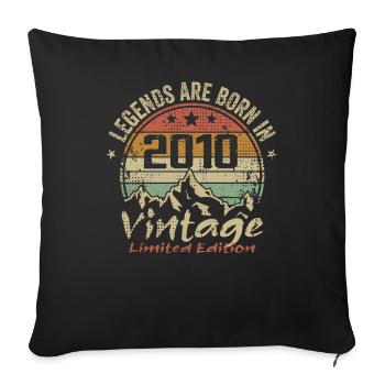 Les Légendes Sont Nées En 2010 - 2010 - Housse de coussin décorative 45 x 45 cm - noir - Devant