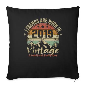 The legends were born in 2019 - 2019 - Sofa pillowcase 17,3'' x 17,3'' (45 x 45 cm) - black - Front