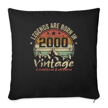 The legends were born in 2000 - 2000 - Sofa pillowcase 17,3'' x 17,3'' (45 x 45 cm) - black - Front