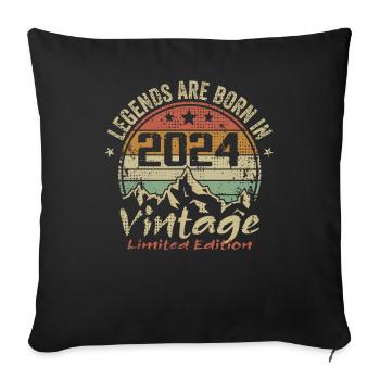 Les Légendes Sont Nées En 2024 - 2024 - Housse de coussin décorative 45 x 45 cm - noir - Devant