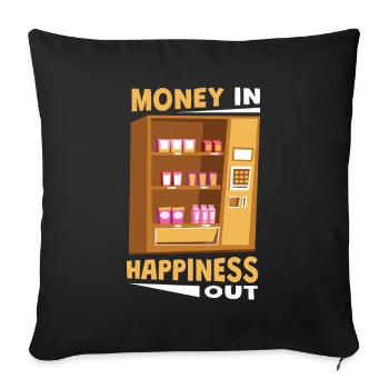 Argent Dans Le Bonheur Sur Distributeur Automatique - Housse de coussin décorative 45 x 45 cm - noir - Devant